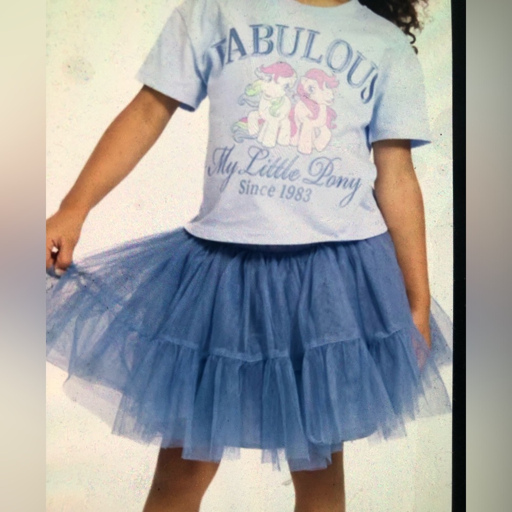 My Little Pony Light Blue shirt & Layered Tulle tutu Skirt sz 18 mo